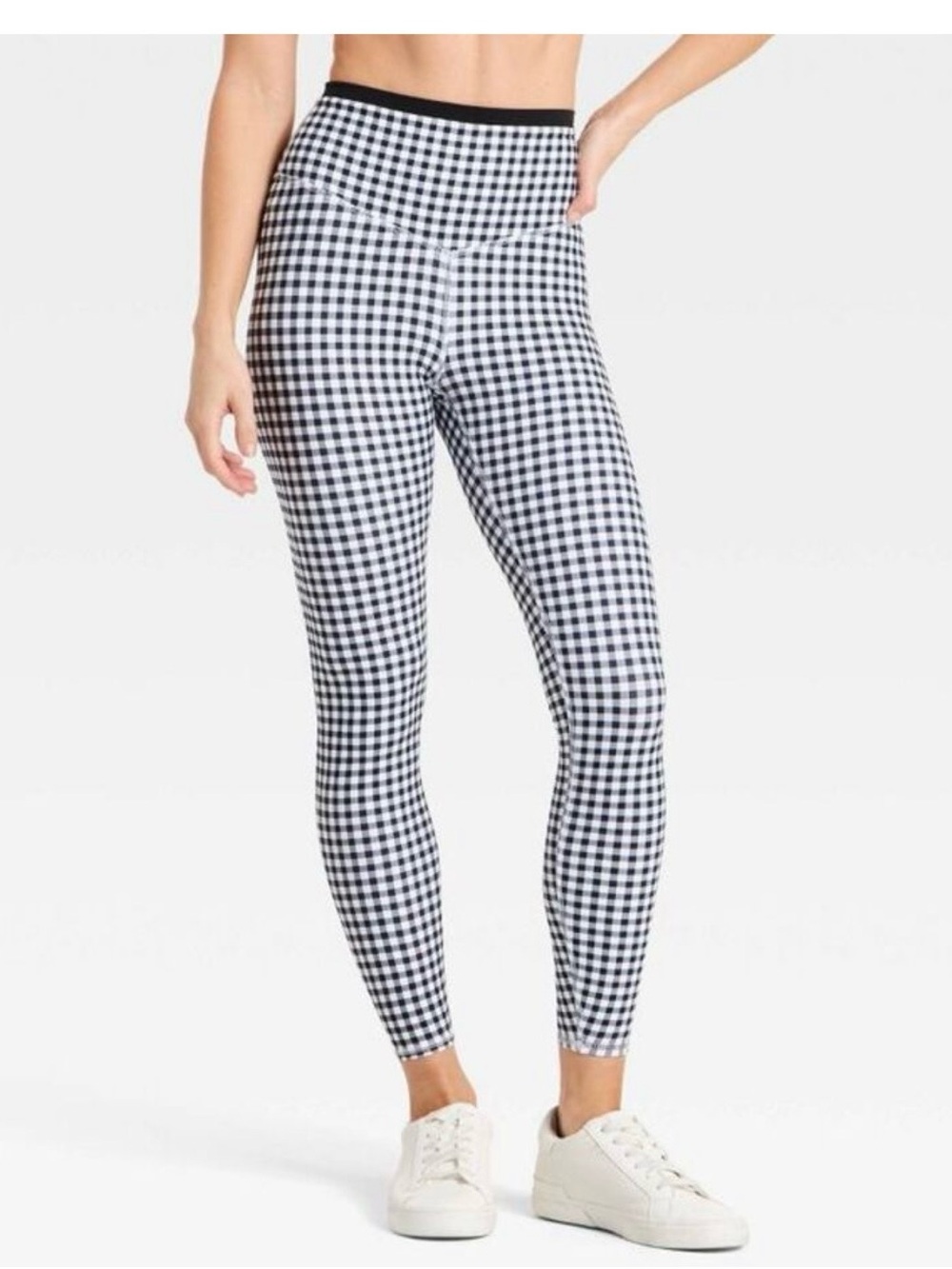 Black and White Gingham High-Rise Leggings